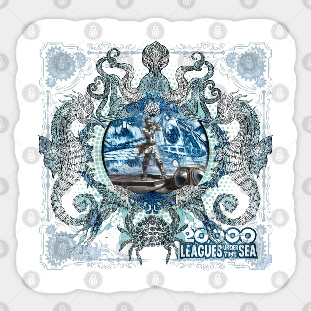 20,000 Leagues Under the Sea Retro Steampunk Sticker by Joaddo